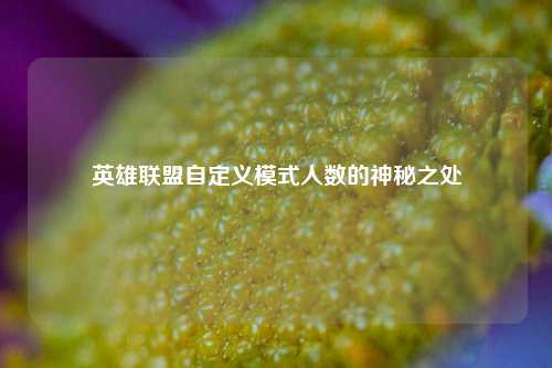 英雄联盟自定义模式人数的神秘之处