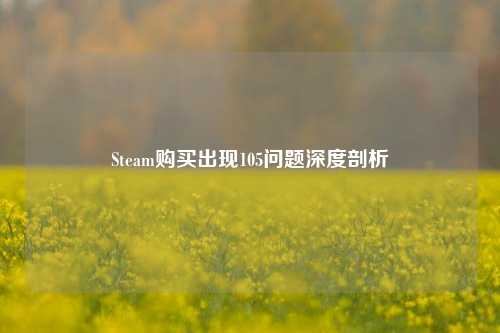 Steam购买出现105问题深度剖析