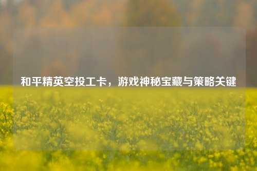 和平精英空投工卡,游戏神秘宝藏与策略关键