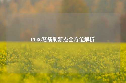 PUBG弩箭刷新点全方位解析