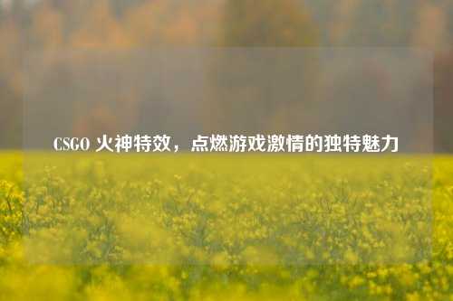 CSGO 火神特效,点燃游戏激情的独特魅力