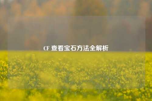 CF 查看宝石方法全解析