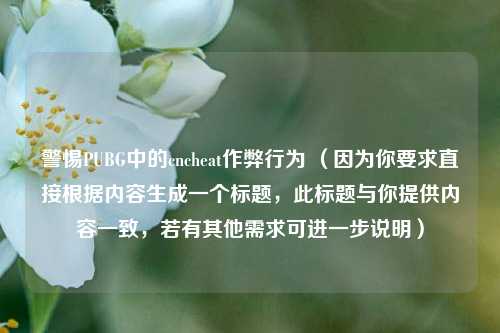 警惕PUBG中的cncheat作弊行为 (因为你要求直接根据内容生成一个标题,此标题与你提供内容一致,若有其他需求可进一步说明)