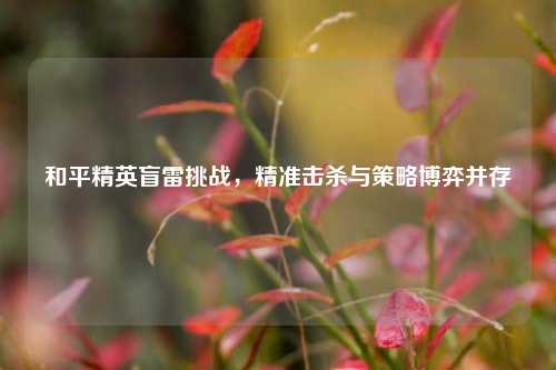 和平精英盲雷挑战,精准击杀与策略博弈并存