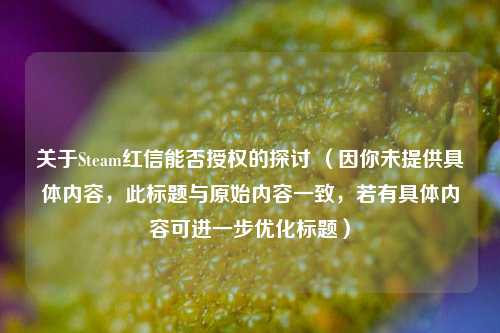关于Steam红信能否授权的探讨 （因你未提供具体内容，此标题与原始内容一致，若有具体内容可进一步优化标题）