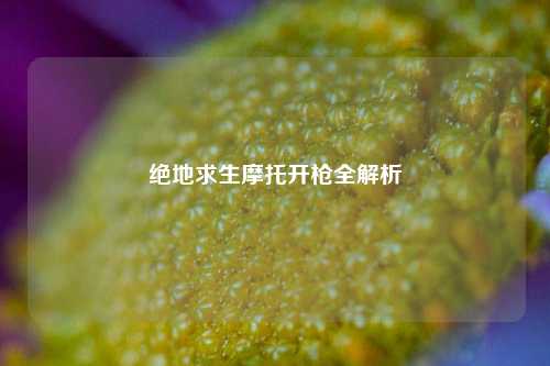 绝地求生摩托开枪全解析