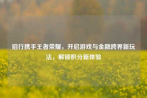 招行携手王者荣耀,开启游戏与金融跨界新玩法,解锁积分新体验