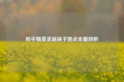 和平精英圣诞袜子地点全面剖析
