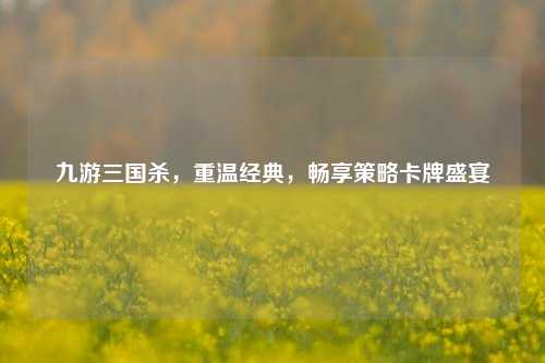 九游三国杀，重温经典，畅享策略卡牌盛宴