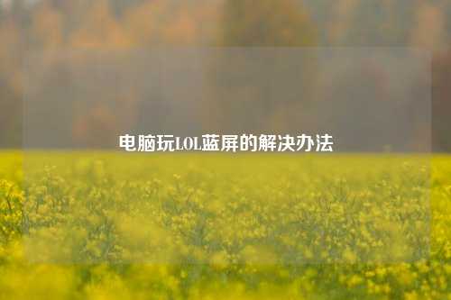电脑玩LOL蓝屏的解决办法