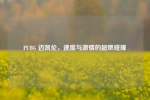 PUBG 迈凯伦，速度与激情的超燃碰撞