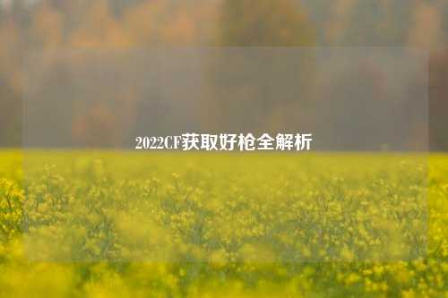 2022CF获取好枪全解析