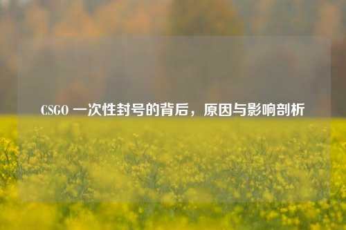 CSGO 一次性封号的背后，原因与影响剖析