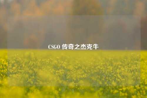 CSGO 传奇之杰克牛