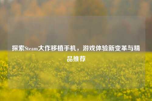探索Steam大作移植手机，游戏体验新变革与精品推荐