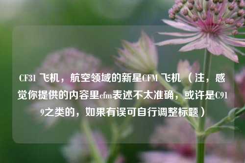 CF31 飞机,航空领域的新星CFM 飞机 (注,感觉你提供的内容里cfm表述不太准确,或许是C919之类的,如果有误可自行调整标题)
