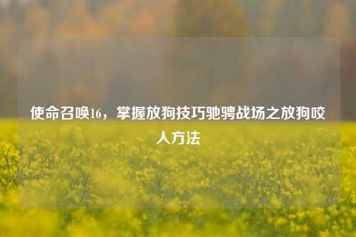 使命召唤16,掌握放狗技巧驰骋战场之放狗咬人方法