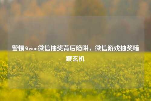 警惕Steam微信抽奖背后陷阱,微信游戏抽奖暗藏玄机