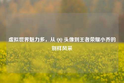 虚拟世界魅力多,从 QQ 头像到王者荣耀小乔的别样风采