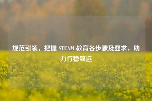 规范引领，把握 STEAM 教育各步骤及要求，助力行稳致远