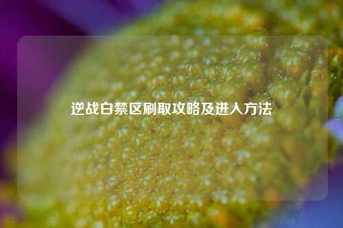 逆战白禁区刷取攻略及进入方法