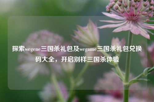 探索wegene三国杀礼包及wegame三国杀礼包兑换码大全，开启别样三国杀体验