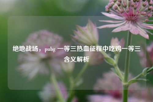 绝地战场，pubg 一等三热血征程中吃鸡一等三含义解析