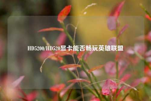 HD5200/HD520显卡能否畅玩英雄联盟