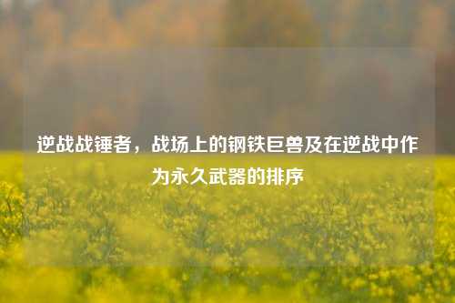 逆战战锤者,战场上的钢铁巨兽及在逆战中作为永久武器的排序