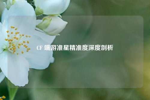 CF 端游准星精准度深度剖析