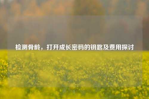 检测骨龄，打开成长密码的钥匙及费用探讨