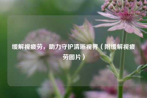 缓解视疲劳,助力守护清晰视界(附缓解视疲劳图片)