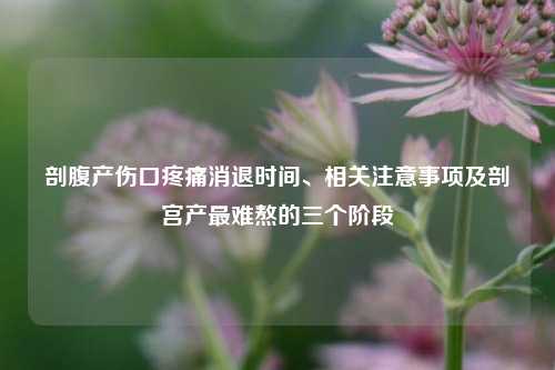 剖腹产伤口疼痛消退时间、相关注意事项及剖宫产最难熬的三个阶段