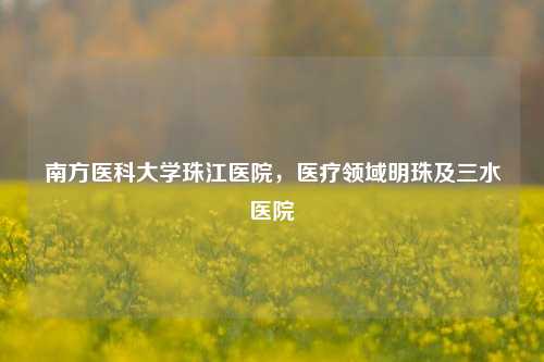 南方医科大学珠江医院,医疗领域明珠及三水医院