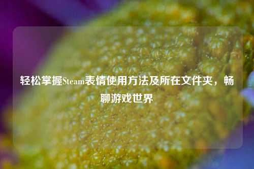 轻松掌握Steam表情使用方法及所在文件夹,畅聊游戏世界