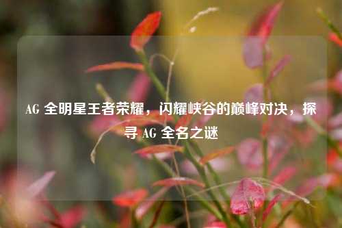 AG 全明星王者荣耀,闪耀峡谷的巅峰对决,探寻 AG 全名之谜