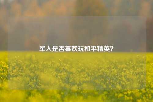 军人是否喜欢玩和平精英？