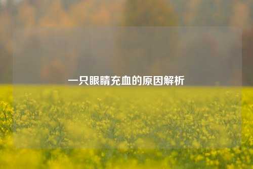 一只眼睛充血的原因解析