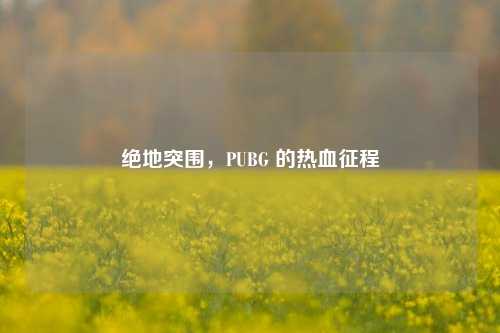 绝地突围，PUBG 的热血征程