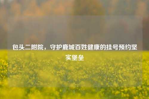 包头二附院,守护鹿城百姓健康的挂号预约坚实堡垒