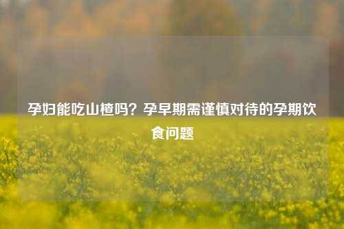 孕妇能吃山楂吗？孕早期需谨慎对待的孕期饮食问题