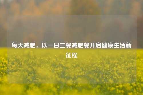 每天减肥，以一日三餐减肥餐开启健康生活新征程