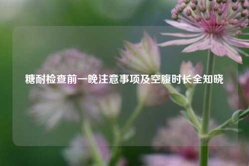 糖耐检查前一晚注意事项及空腹时长全知晓