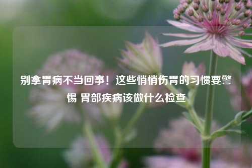 别拿胃病不当回事！这些悄悄伤胃的习惯要警惕 胃部疾病该做什么检查