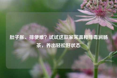 肚子胀、排便难?试试这款家常温和排毒润肠茶,养出轻松好状态