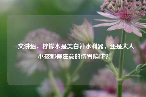 一文讲透,柠檬水是美白补水利器,还是大人小孩都得注意的伤胃陷阱?