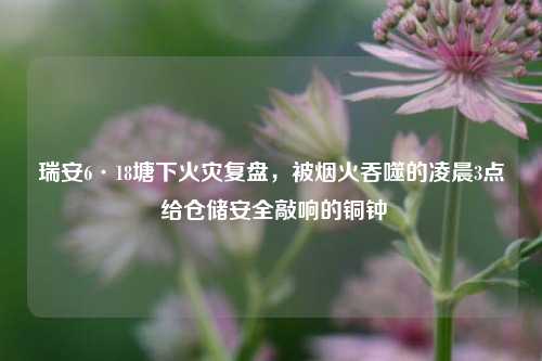瑞安6·18塘下火灾复盘,被烟火吞噬的凌晨3点 给仓储安全敲响的铜钟