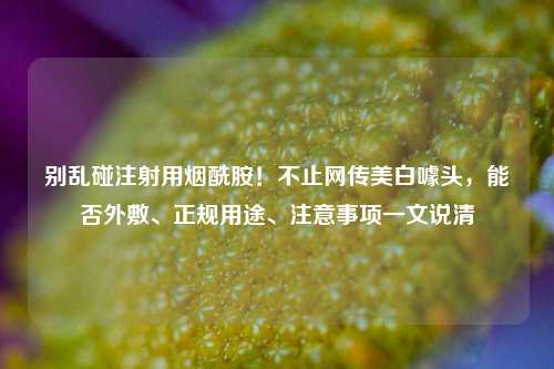 别乱碰注射用烟酰胺!不止网传美白噱头,能否外敷、正规用途、注意事项一文说清