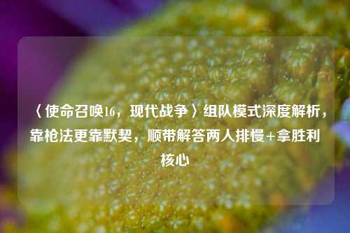 〈使命召唤16，现代战争〉组队模式深度解析，靠枪法更靠默契，顺带解答两人排慢+拿胜利核心