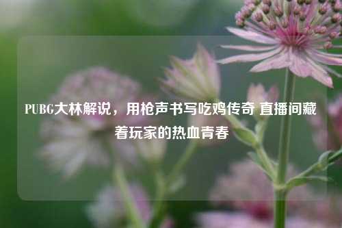 PUBG大林解说,用枪声书写吃鸡传奇 直播间藏着玩家的热血青春